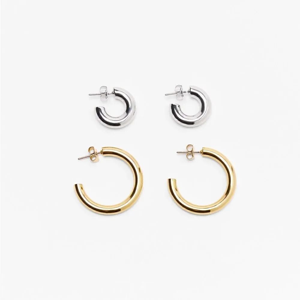 ZARA PACK OF HOOP EARRINGS - Picture 4 of 6